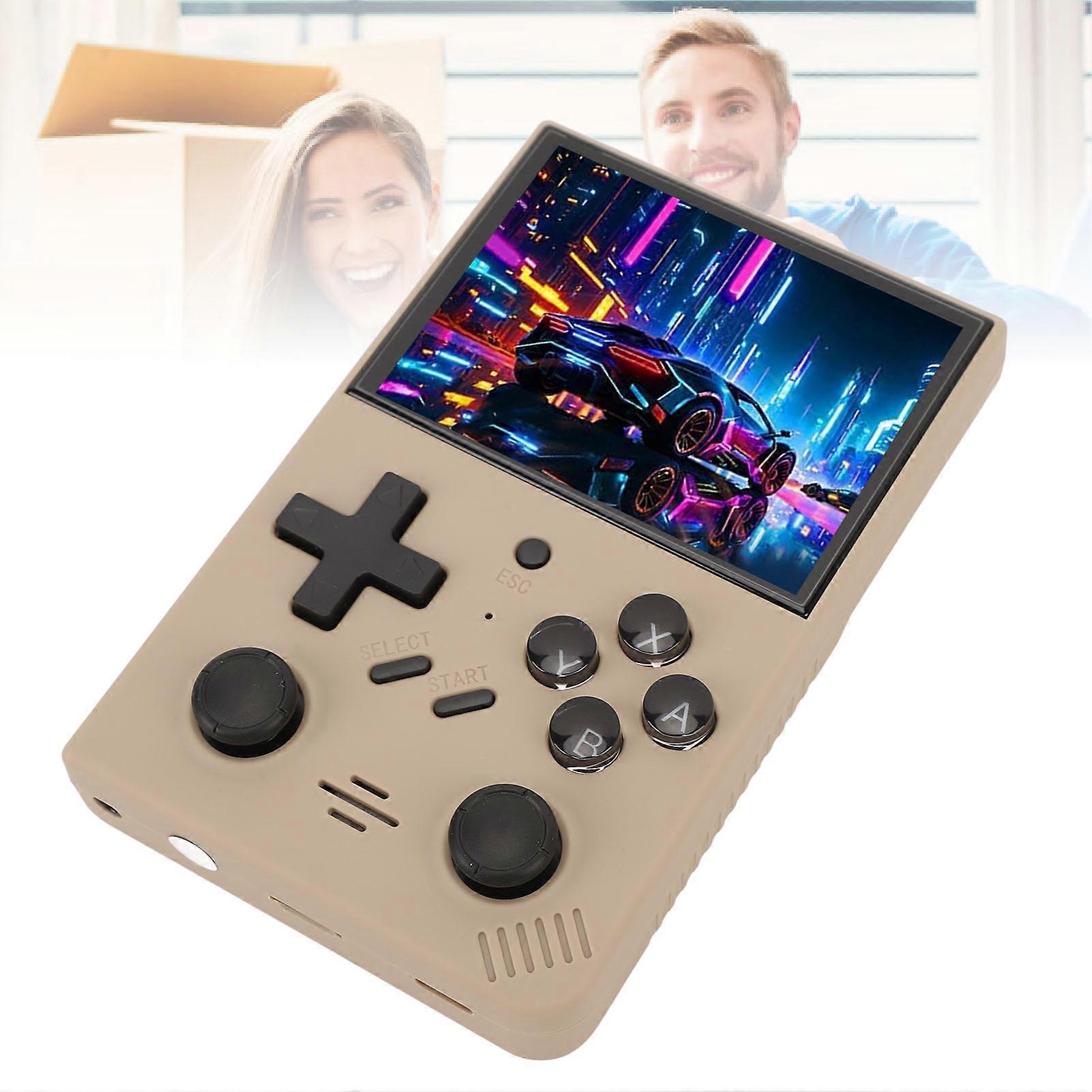 Handheld Game Console 3.5in IPS LCD Display 4 Core 1.5 GHZ Pocket Gaming Console for Home Outdoor Travel Grey 64G More Than 10000 Games