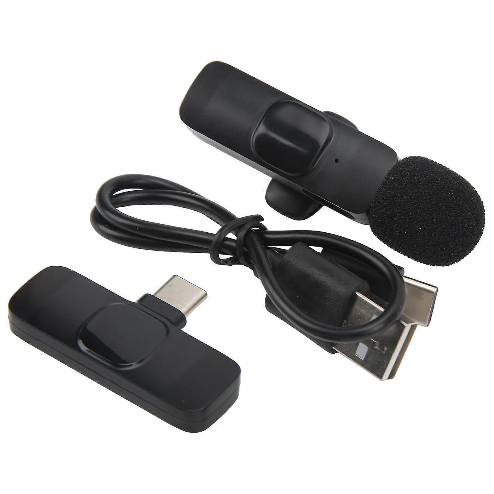 Wireless Lavalier Microphone - Noise Reduction, Anti-Interference, Type C, Clip-On