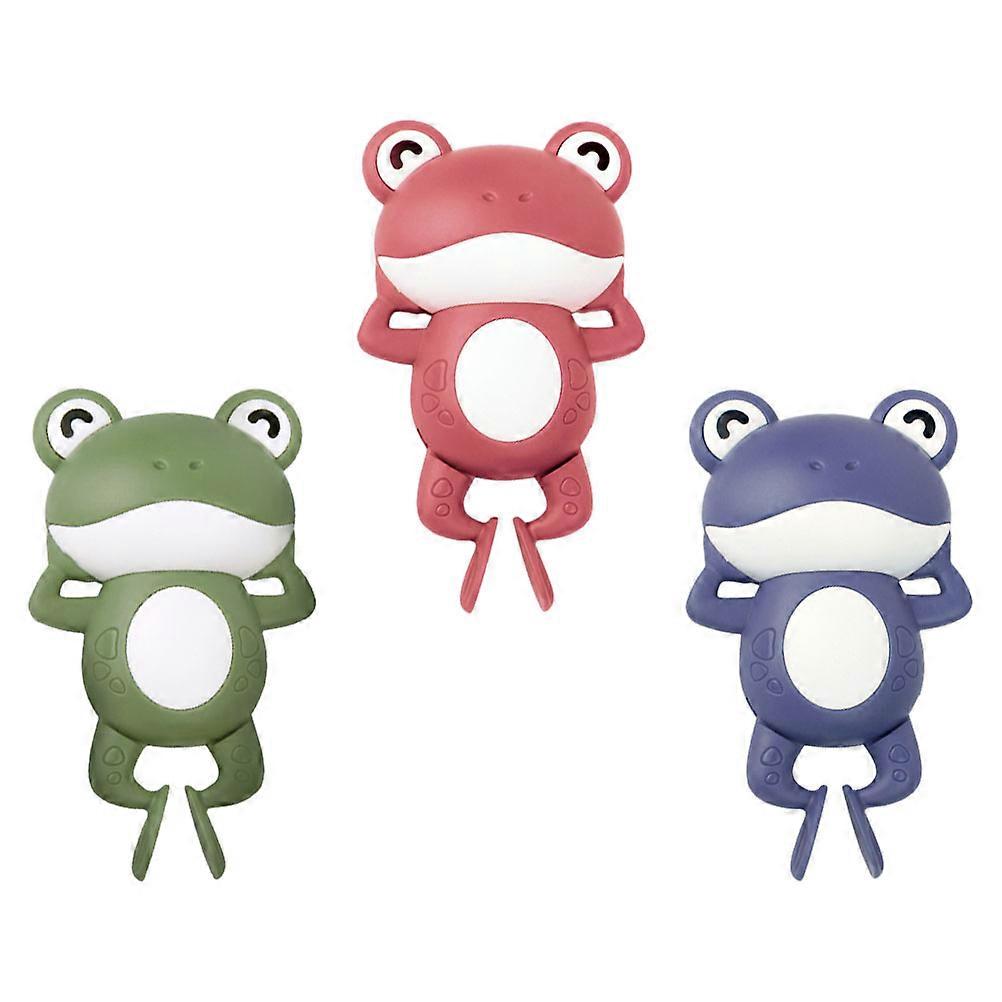 3pcs Cartoon Frog Bath Toys Fun Water Playtime with Engaging Clockwork Design and Bright Colors for Kids' Bathtime Enjoyment