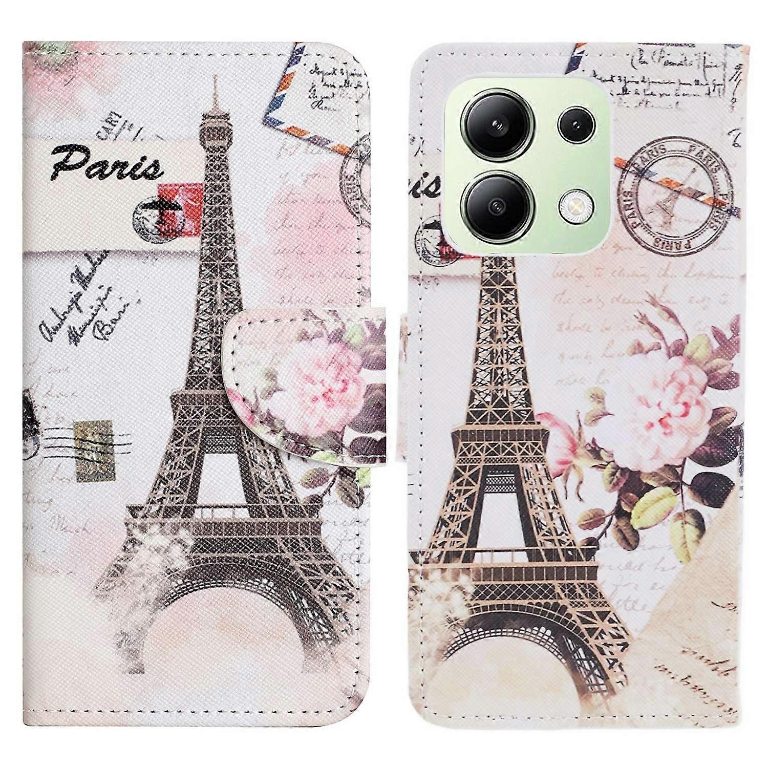 For Xiaomi Redmi Note 13 4G Wallet Flip Cover PU Leather Pattern Phone Case Cross Texture
