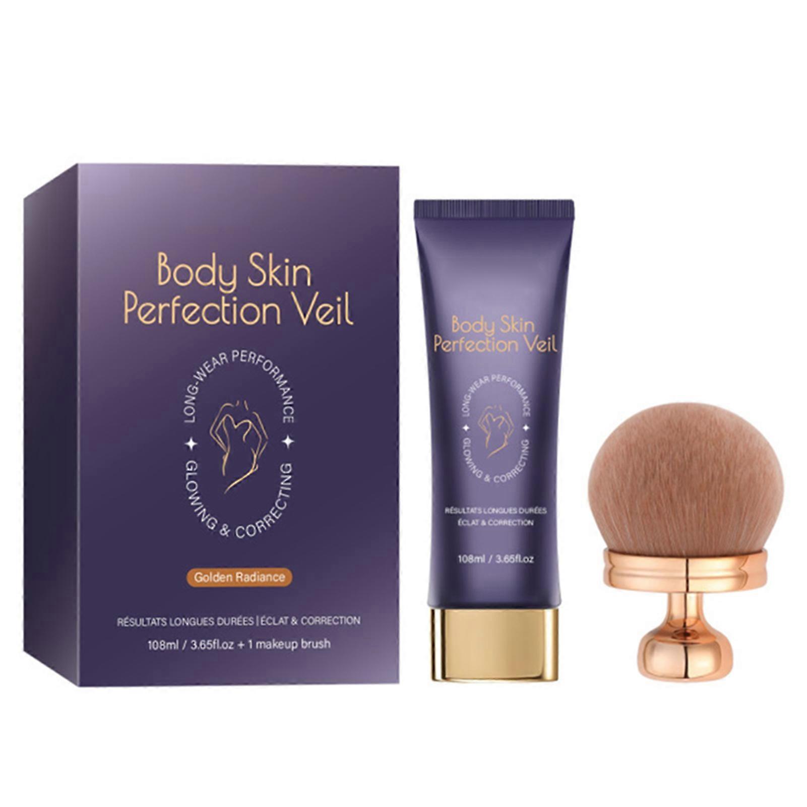 Body Coverage Perfector with Brush Long Wear Coverage Concealer Sweat-Proof Evens Skin Tones Tinted Cream