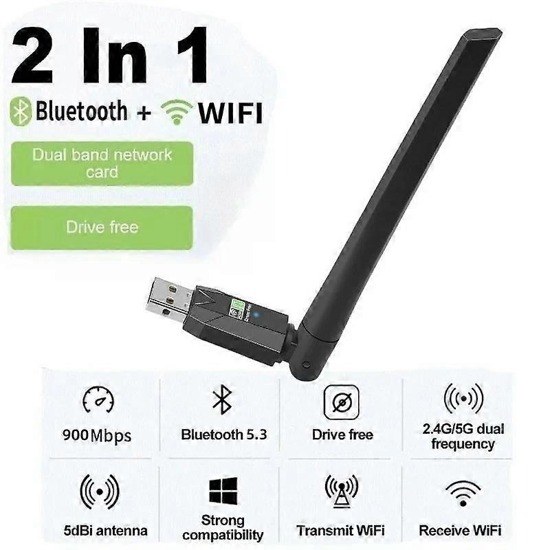 AX900 USB WiFi 6 Bluetooth 5.3 Adapter 2 in1 Dongle Dual Band 2.4G&5GHz USB WiFi Network Wireless Wlan