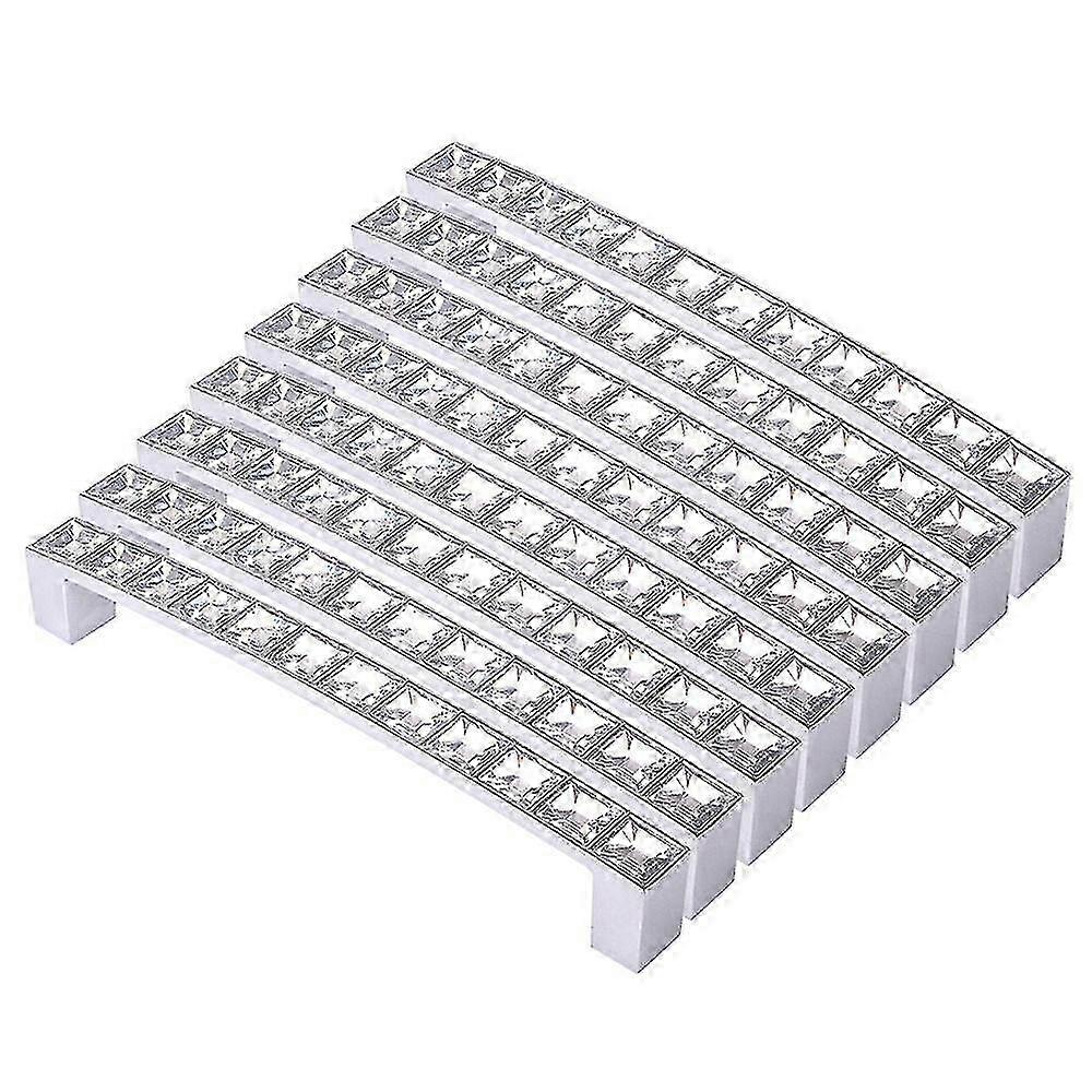 Set of 8 European Style Square Rhinestone Cabinet Drawer Pull Handle Knobs