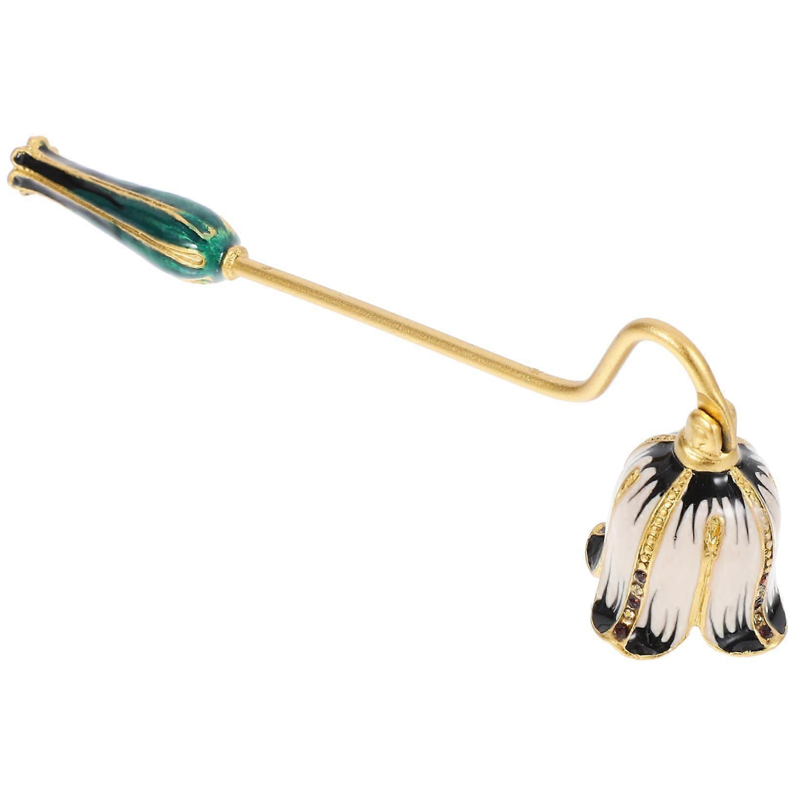Retro Candle Snuffer Craft Glass Cherry Flame Extinguisher with Long Handle Zinc Alloy