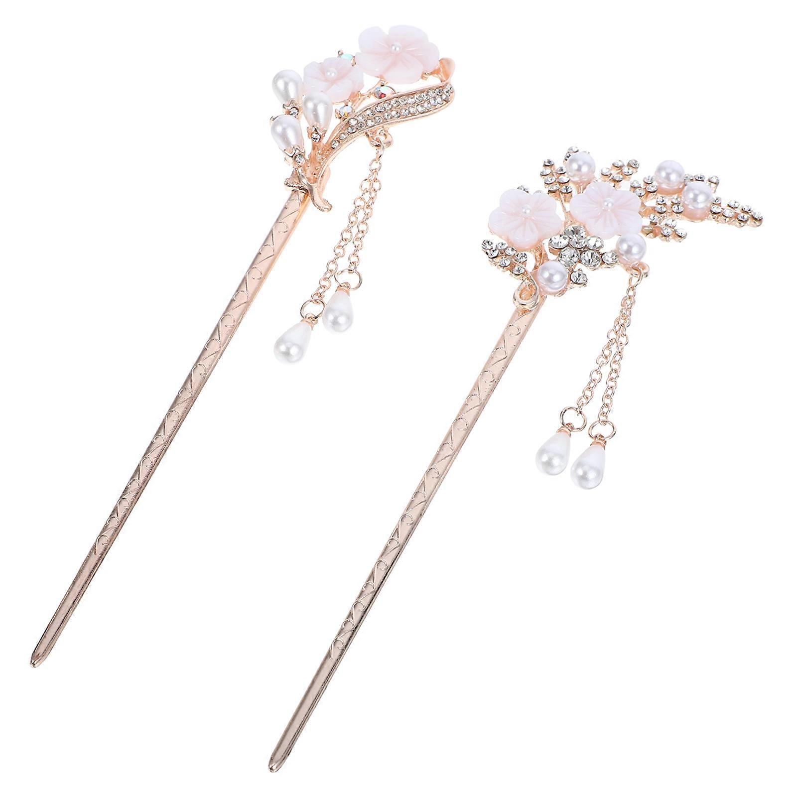 Here's a polished and engaging product description based on your input:
**2pcs Vintage Flower Hair Sticks with Tassel – Retro Hairpins for Ethnic