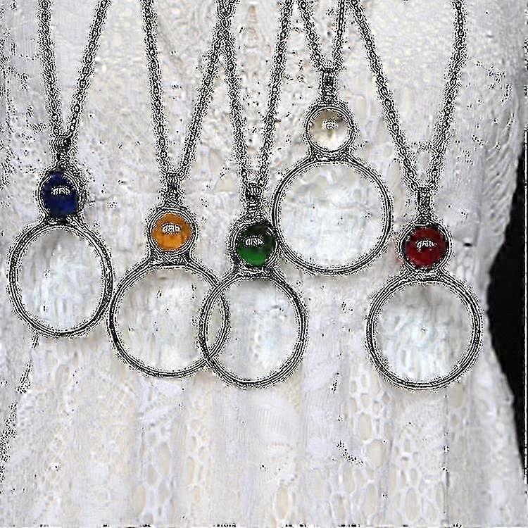 Collier loupe pour personnes âgées, bijoux de lecture - Jaune - Taille S