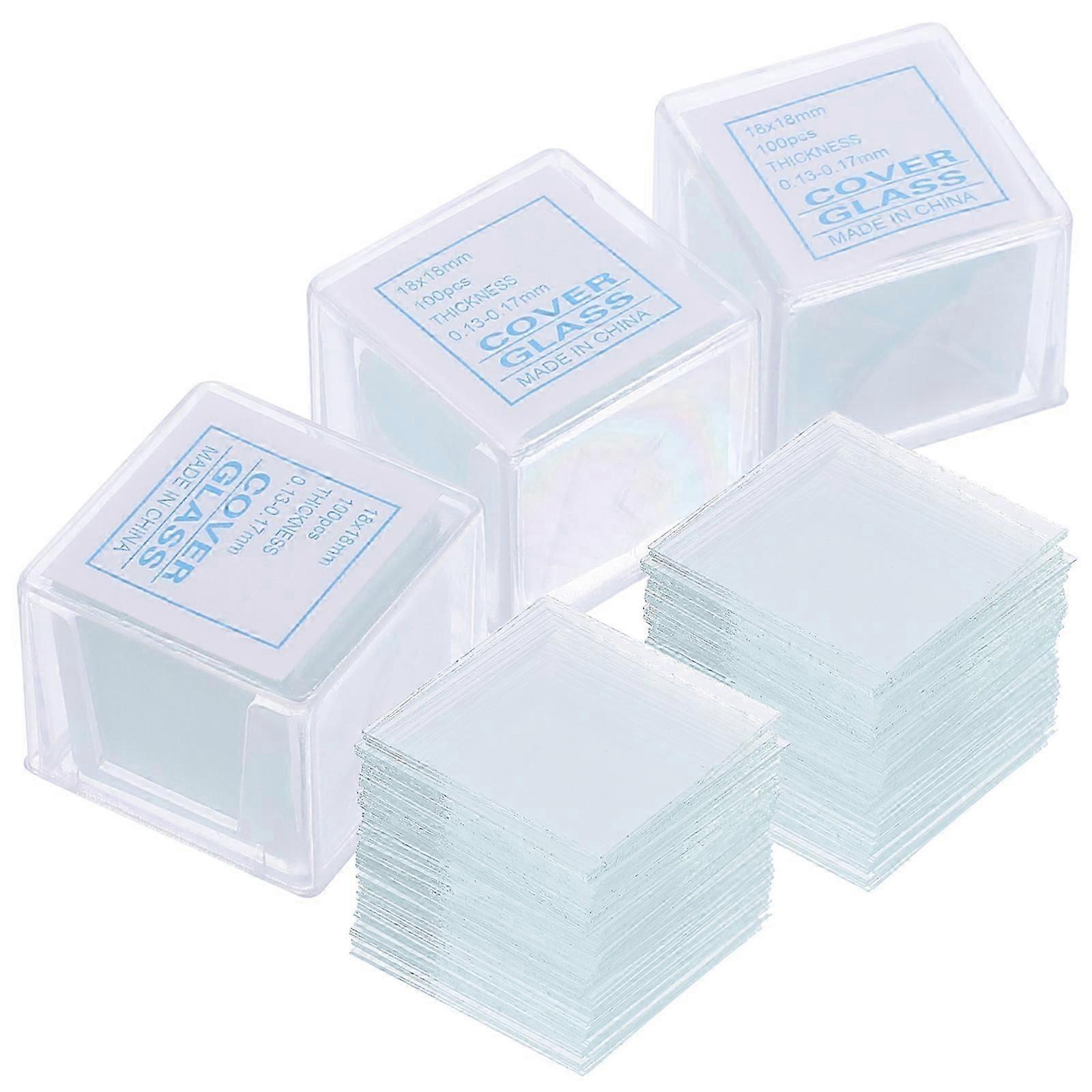 500Pcs διαφάνειες και γυαλιά κάλυψης Διαφάνειες μικροσκοπίου τετραγωνικό εξάρτημα εργαστηρίων δελτίων κάλυψης