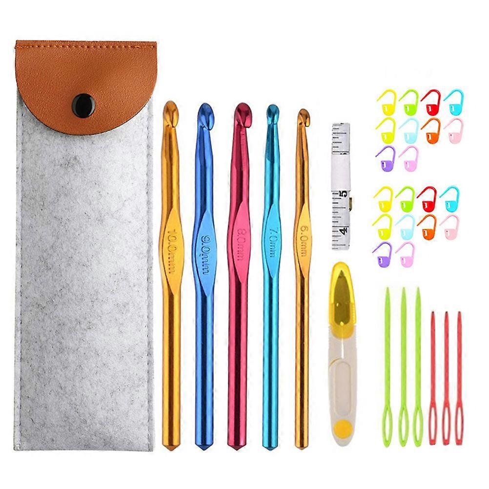 Knitting Needle Set Crochet Hook Knitting Assorted Color 15X1.1CM Diy Knitting Accessories 1Set