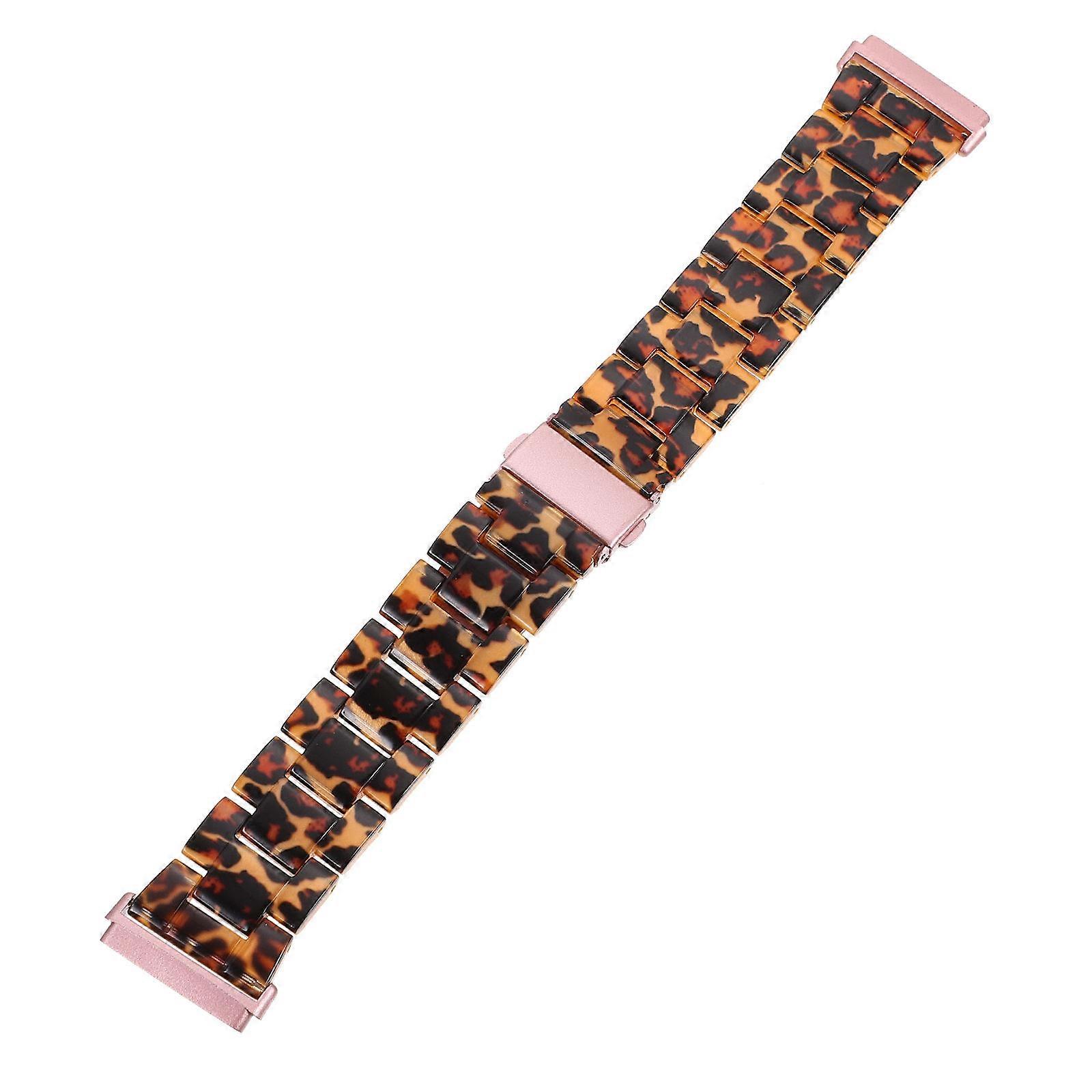 Creative Watch Strap Leopard Resin Band Comfortable Wear For Sense Parties 17.5X2.5CM 1Pcs