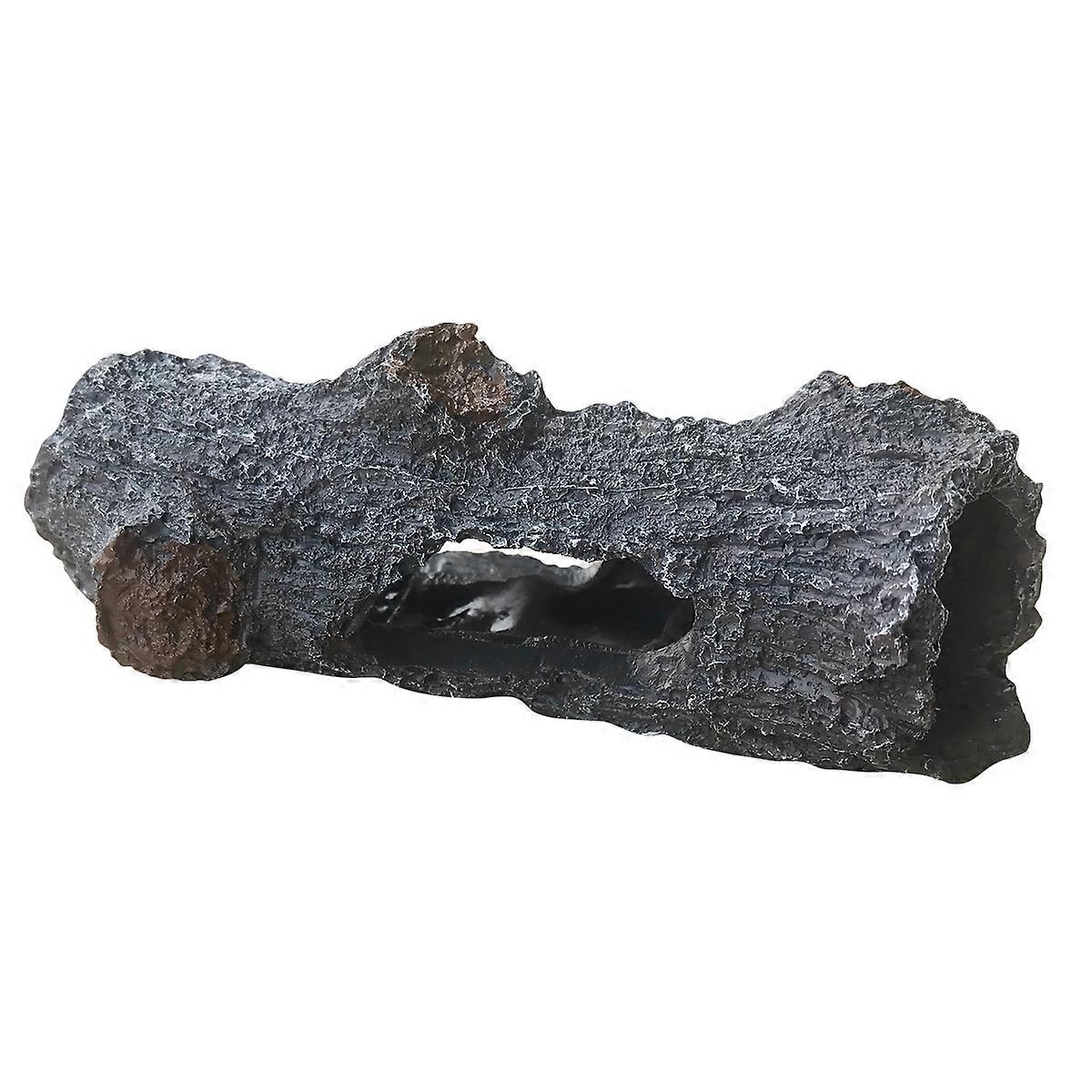 Simulation Hollow Tree Resin Aquarium Hideout for Fish Tank Accessories and Reptile Feeding Box Decor 1Set