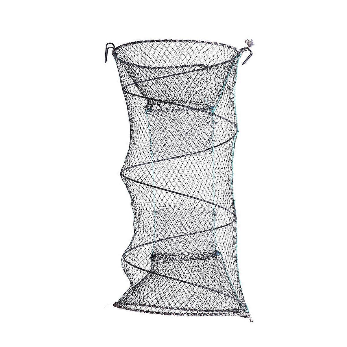 Fishing Net Foldable Bait Cast Mesh For Fish Crab Cage 30x60cm Triple Layers 1Pcs