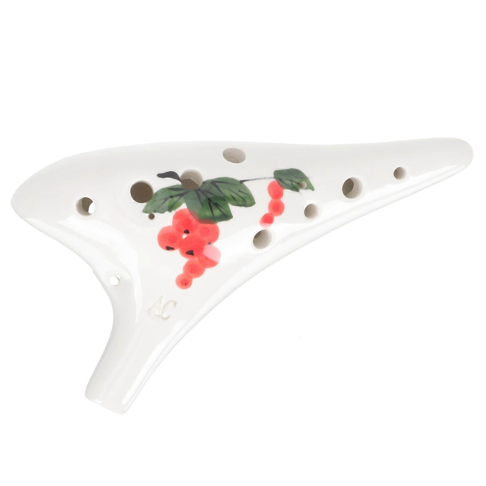 Classical Porcelain Ocarina Beginner Style 12 Hole Design For Music Practice 1Pcs