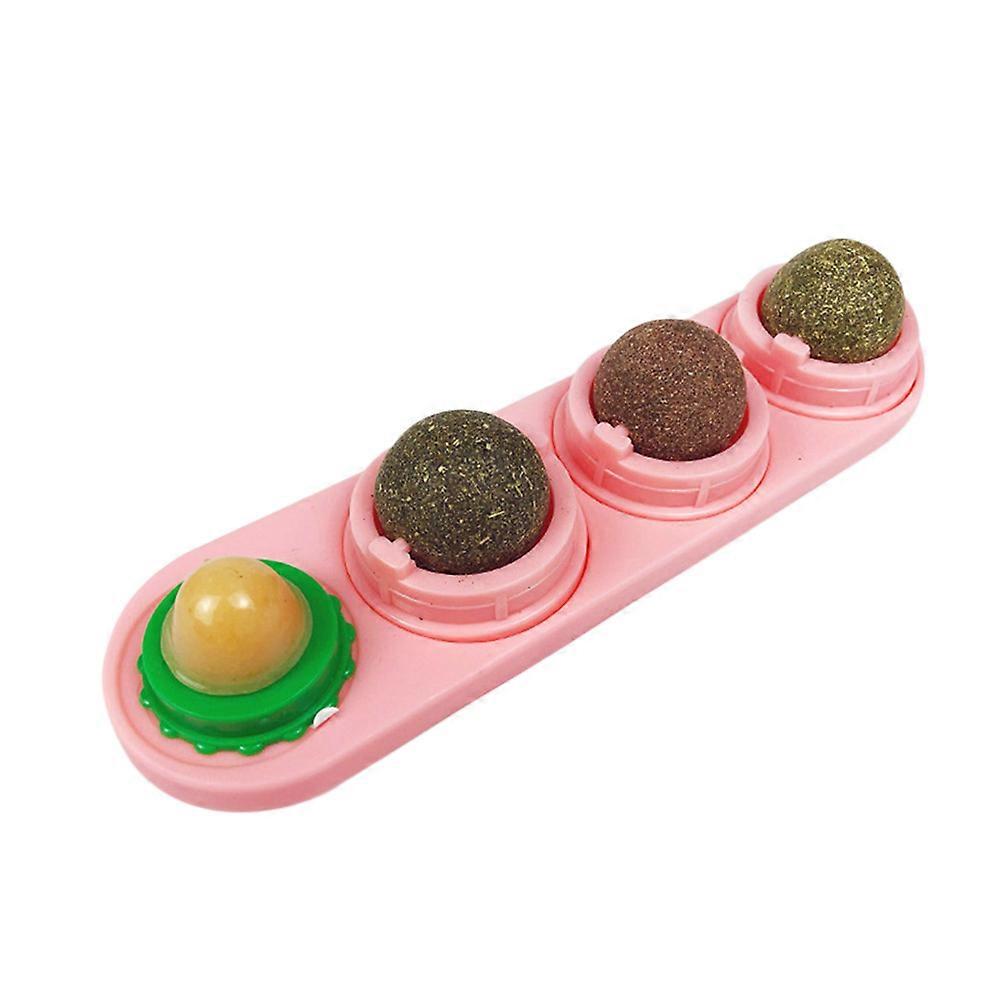 Pet Cat Toys Catnip Ball Toy Prevents Furniture Scratching Cats Pink 1Set