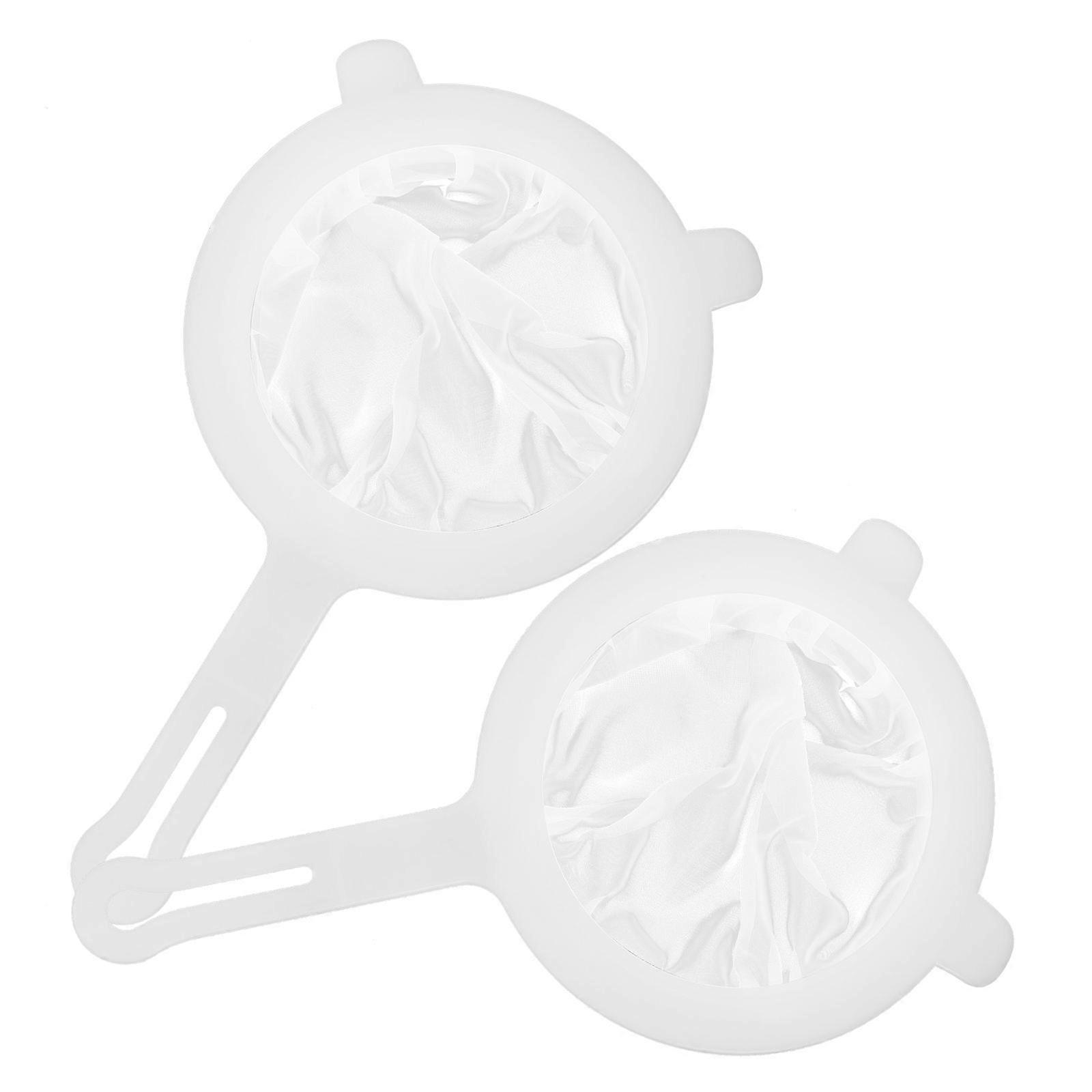 White Nylon Mesh Strainer 2Pcs for Fine Soy Milk Filter
