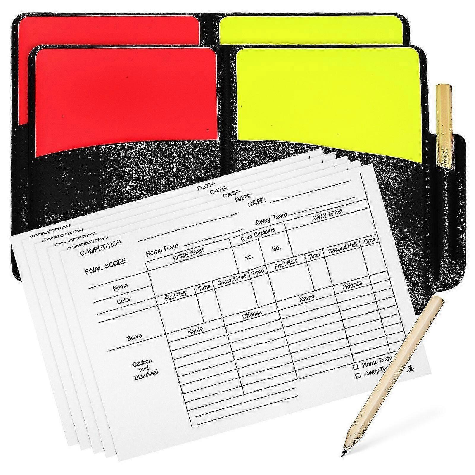 2 Set Referee Kits Soccer Official Card Sets Score Sheet Pencil Referee Supplies
