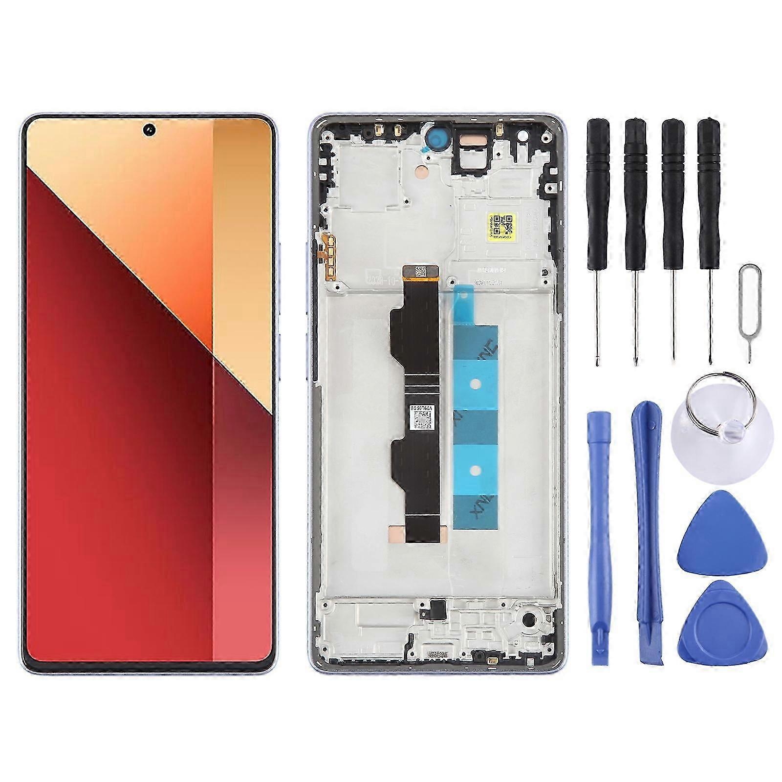 (Purple) For Xiaomi Poco M6 Pro 4g Compatible Amoled Material Lcd Screen Digitizer Full Assembly With Frame