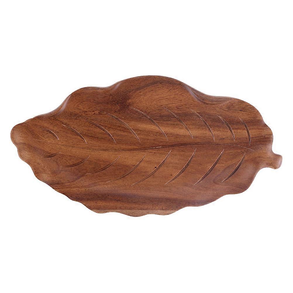 Wooden Leaf Tray, Solid Wood Serving Tray for Fruit, Appetizers, and Teaware, Medium Size, Easy to Clean and Store