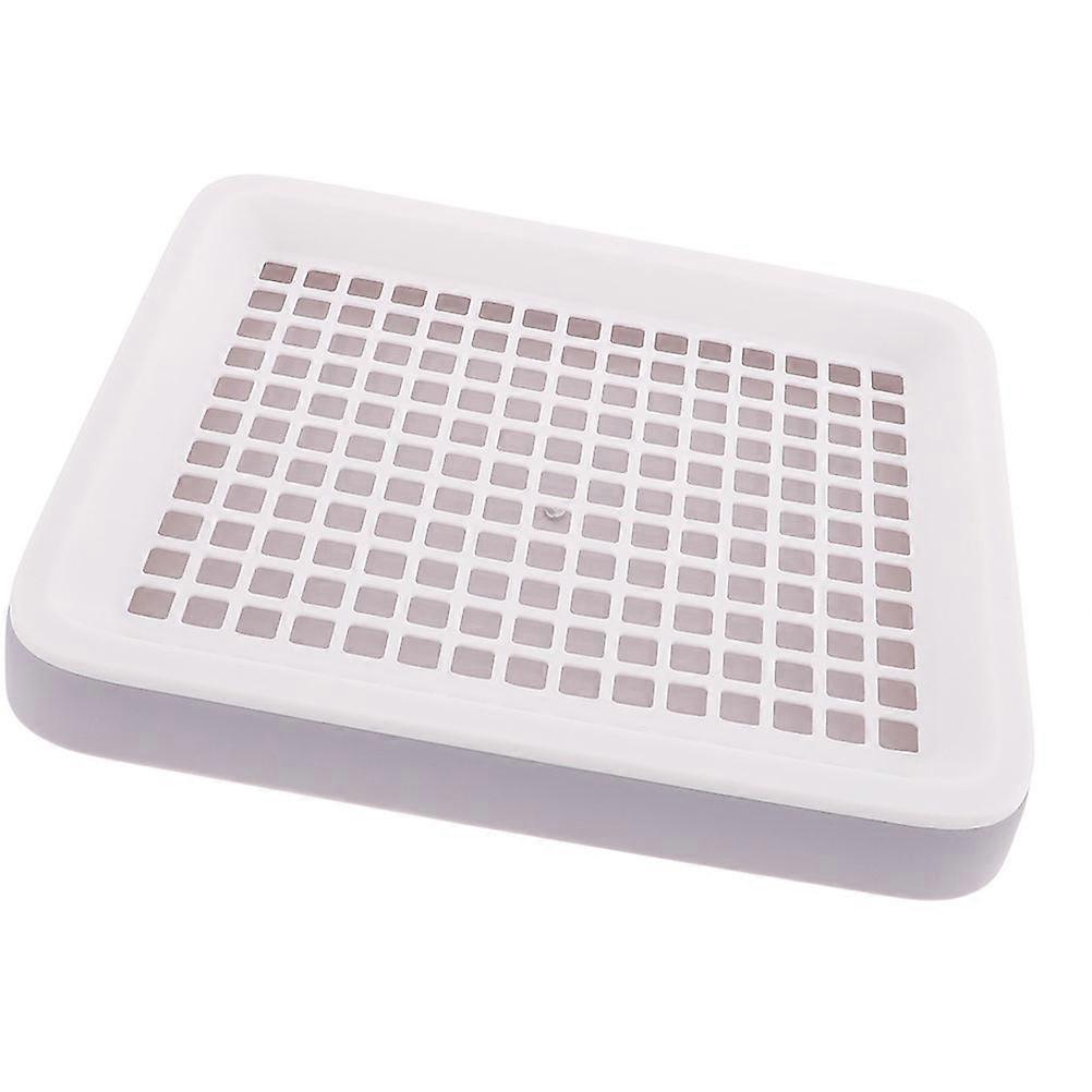 Rabbit Litter Pan Tray για μικρά κατοικίδια Leak Proof Potty Trainer Box για κουνέλια, ινδικά χοιρίδια, χάμστερ και κουτάβια, εσωτερική χρήση, γκρι λευκό