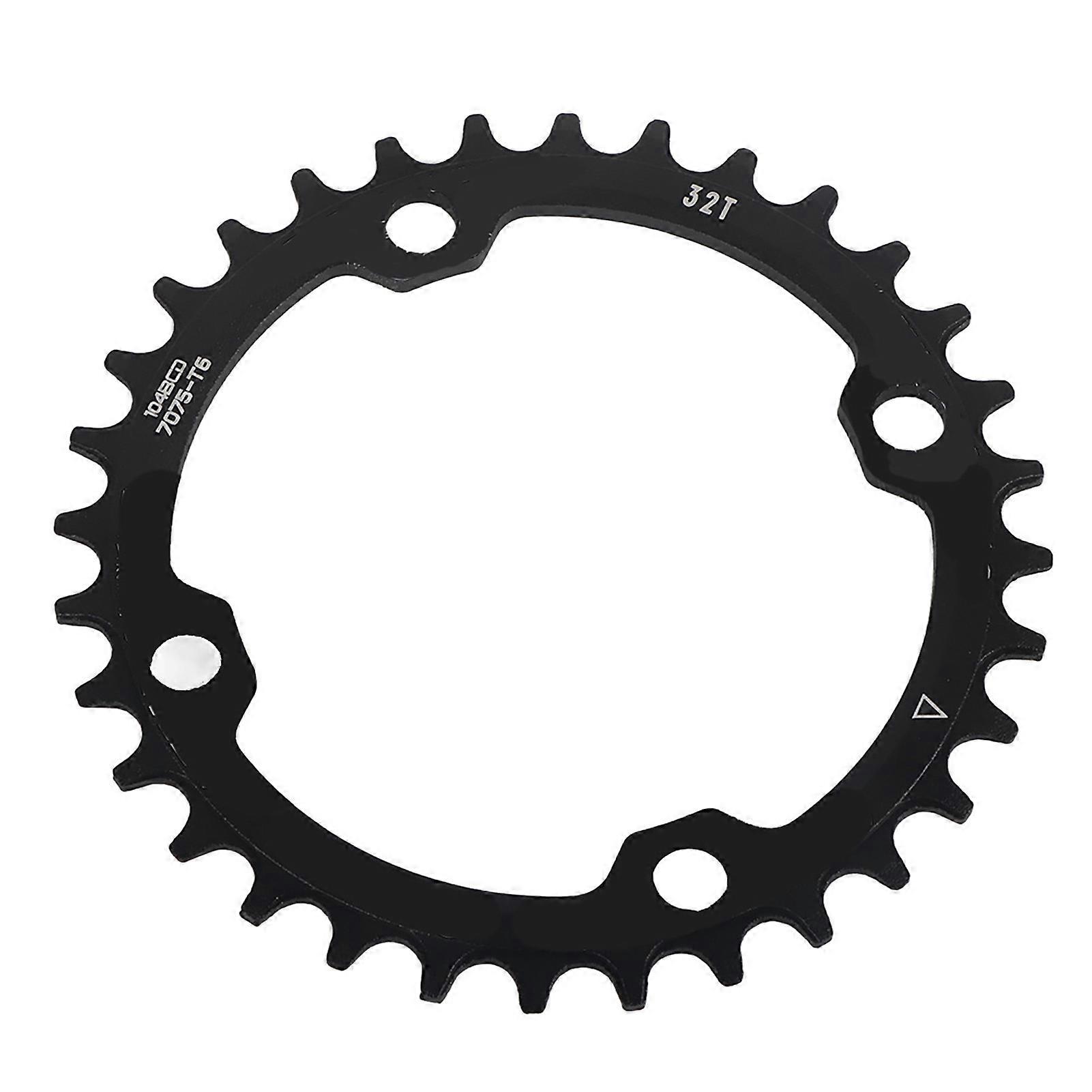 Plateau de pédalier simple en acier pour VTT 32/34/36/38 dents BCD 104 (noir 32 dents)