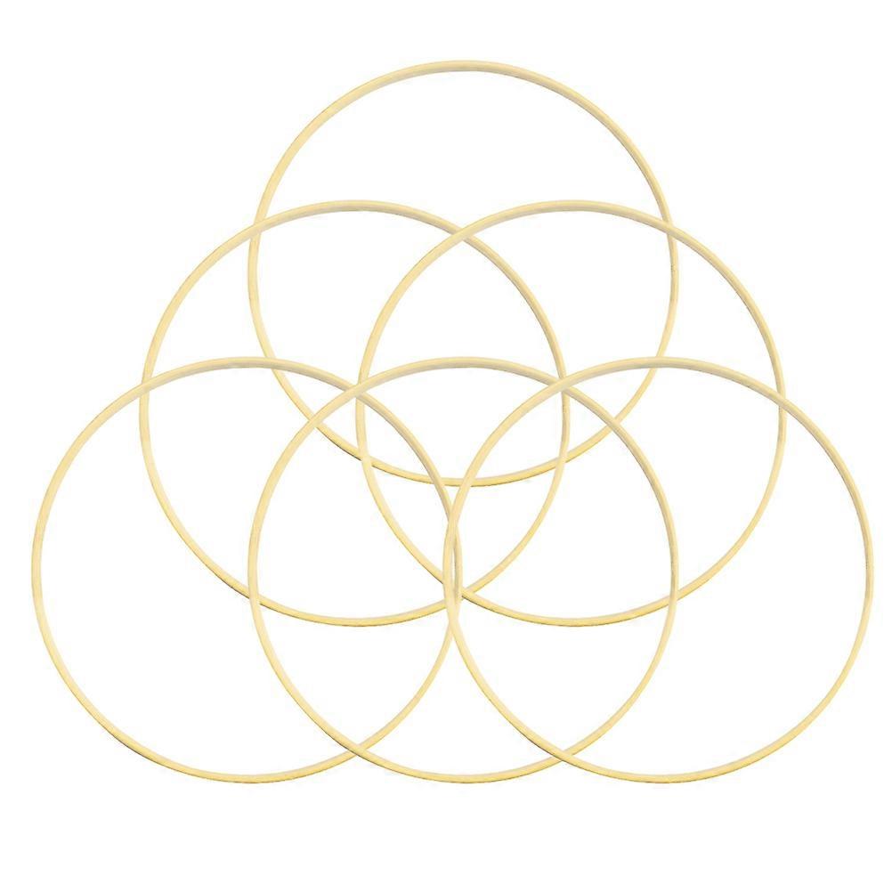 Bamboo Dreamcatcher Ring Round Wooden Craft Tools For Home Decoration 15cm Diameter Wall Hanging 10Pcs