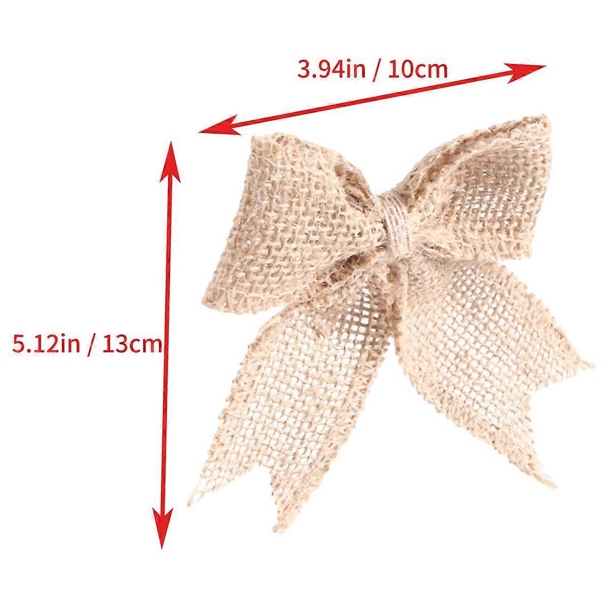 150 Pcs Burlap Bows Burlap Bow Knot Handmade Burlap for Christmas Decorate Tree Festival Holiday Par