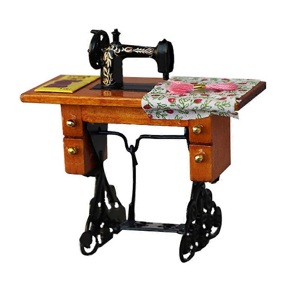 Mini Cute Sewing Machine Model Mini House Decor 8X8X3.5CM 1Set