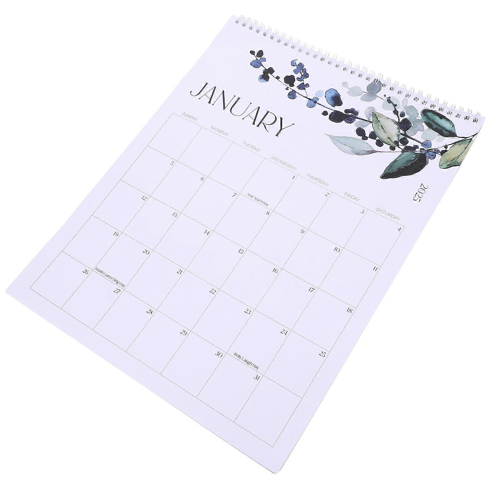 Wall Planner Monthly Wall Calendar For Home Use Greenery Design Vertical 1Pack