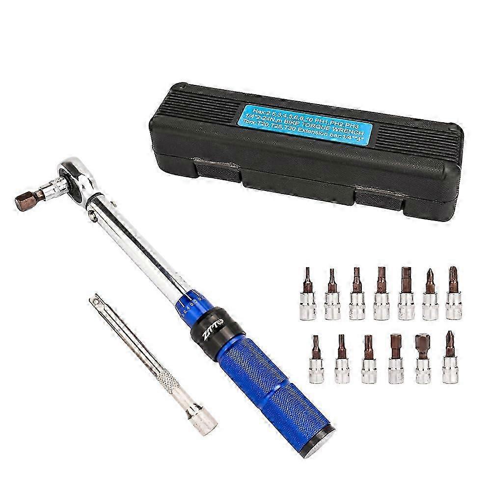 Torque Wrench Set 1/4 Inch Drive 2 to 24 Nm Tool Kit for Mountain and Road Bikes