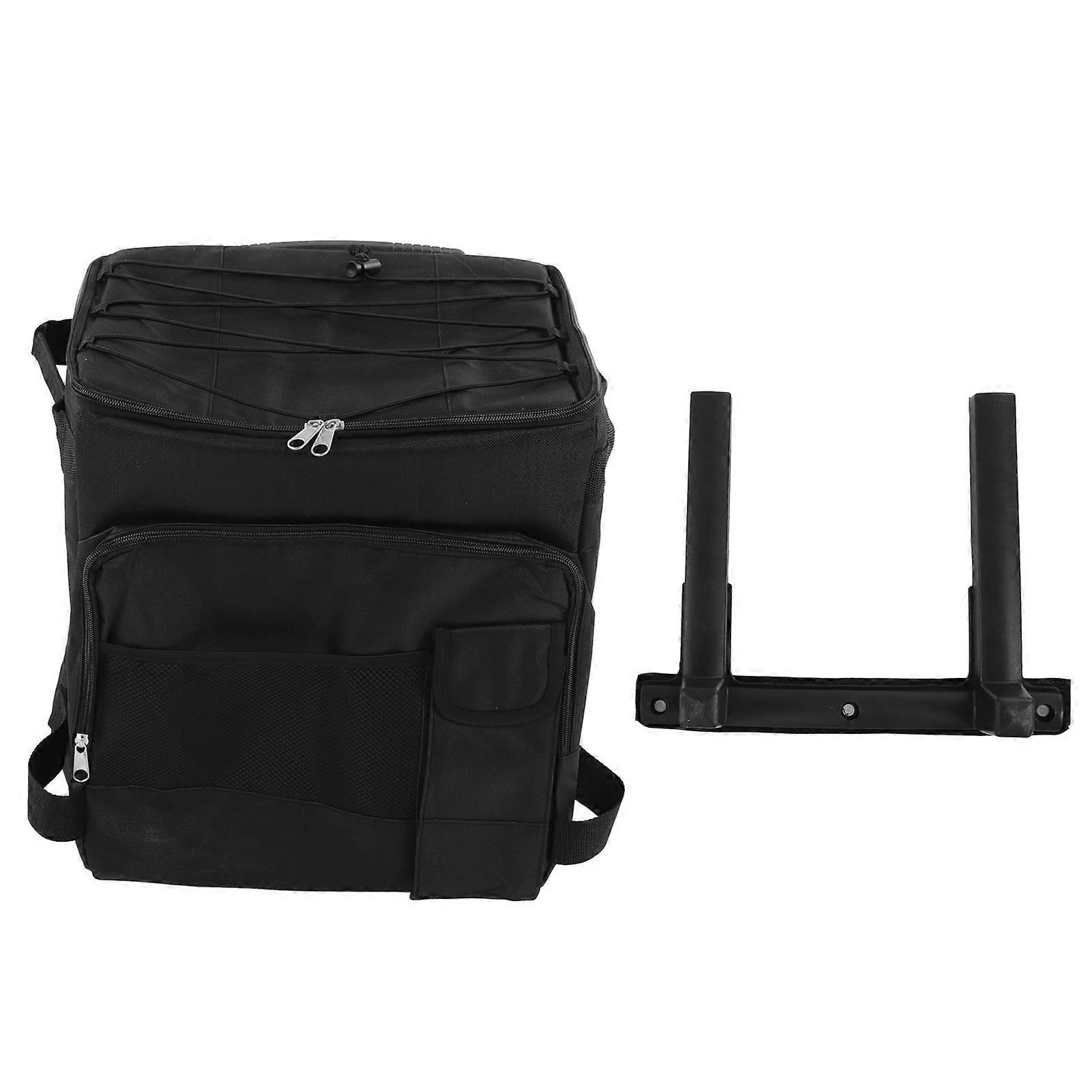 43L Rolling Cooler Bag Double Zipper Waterproof Portable Insulated Cooler with Handle for Picnic Camping