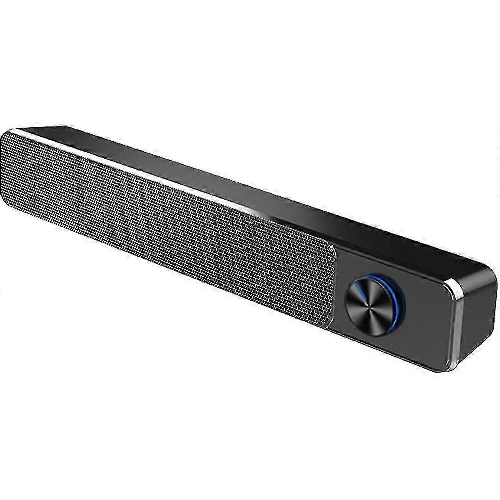 Wired Computer Sound Bar, Stereo USB Powered Mini Sound Bar for PC, Tablet, Laptop, Desktop - Compatible with Various Devices, Black