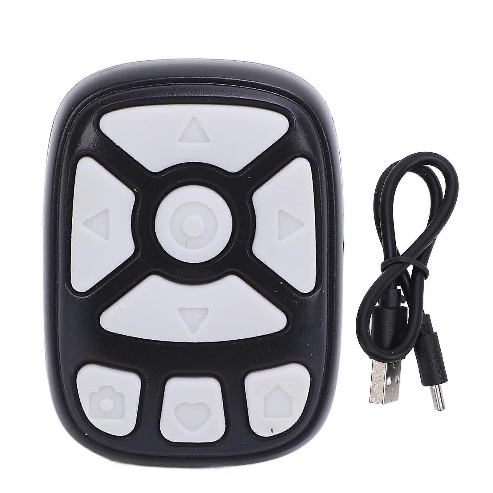 Black Bluetooth Scrolling Ring: Rechargeable Wireless Page Turner for Phones and Tablets