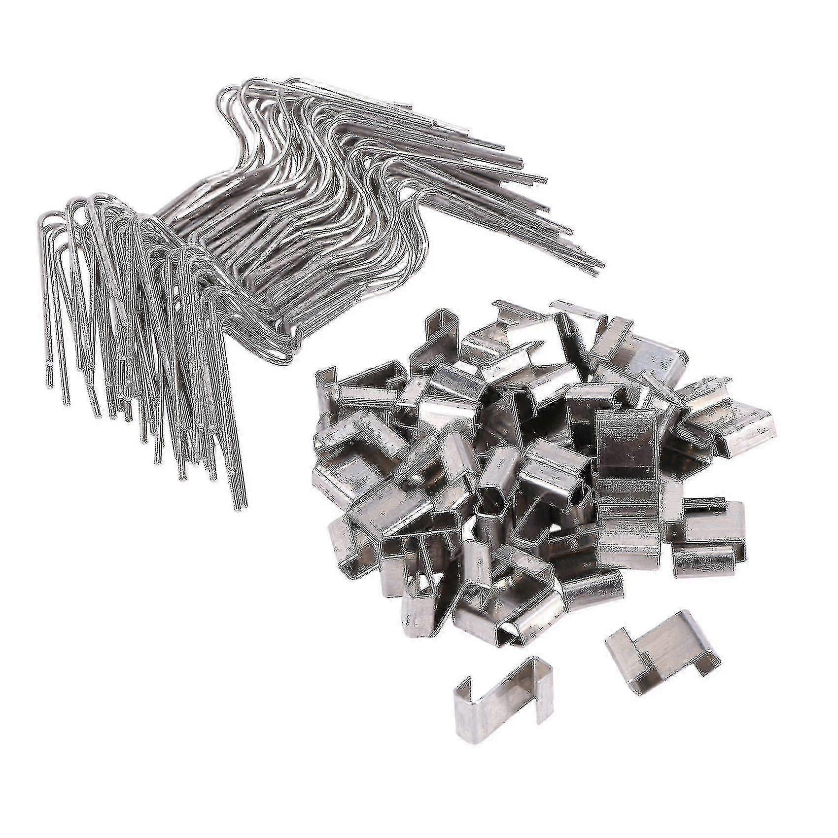 100 قطعة من مشابك تثبيت ألواح الزجاج المصنوعة من الفولاذ المقاوم للصدأ للصوب الزراعية