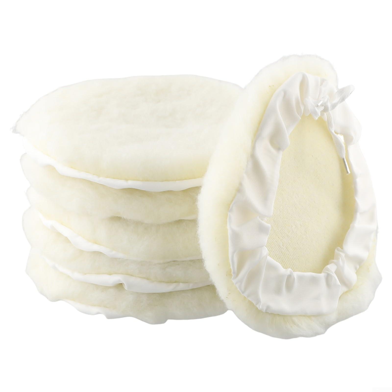 6 x Lambsfaux wool Bonnet Polishing Pad 7'