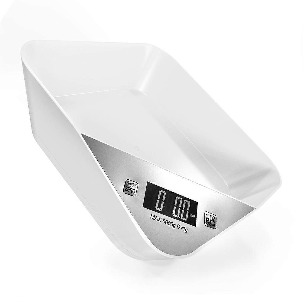 Scale for Kitchen LCD Display Cooking Tools 18x18x5.7cm White Plastic High Precision Sensor System 1Pcs