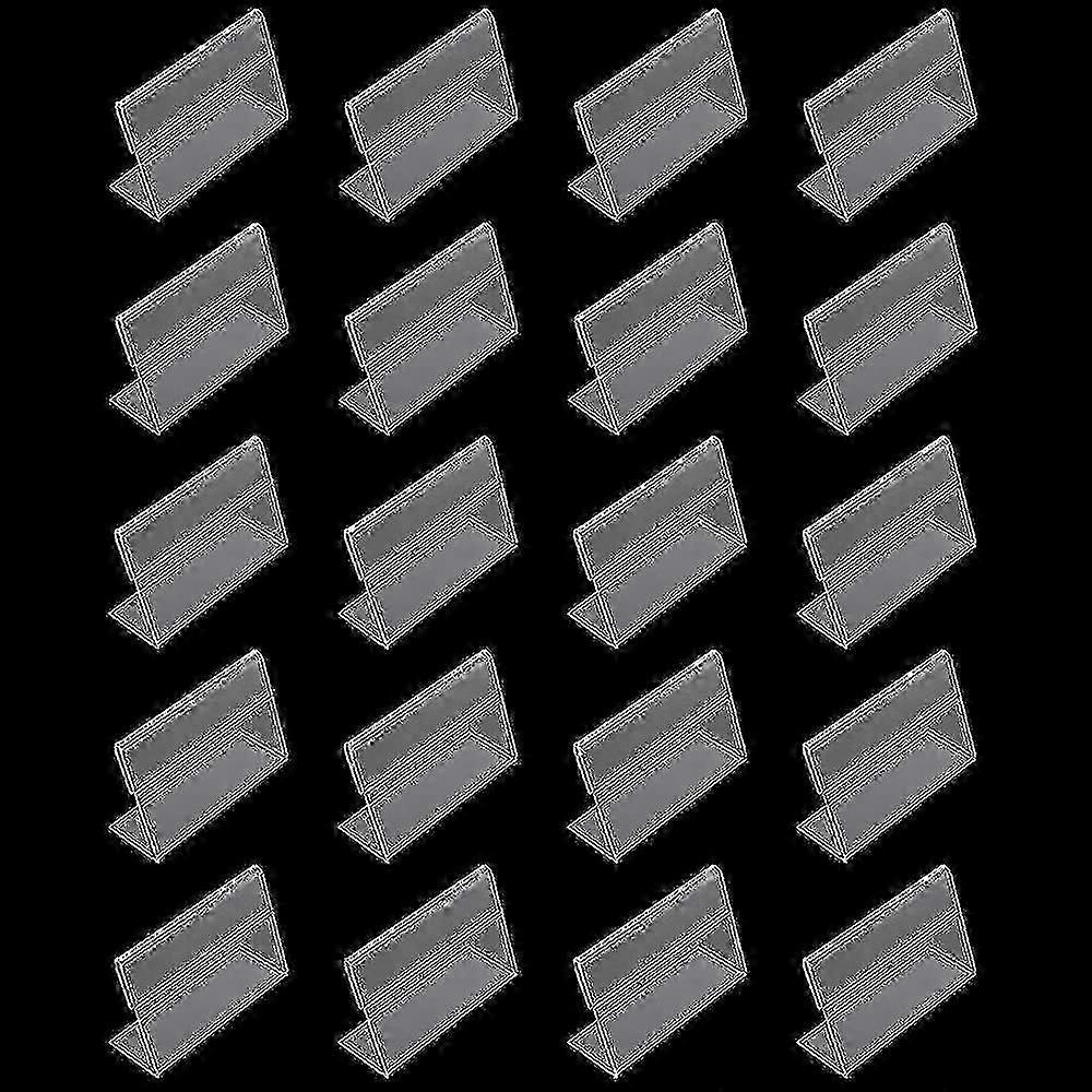 20 Pcs Mini Acrylic Price Display Holders - Small L Shape Stands for Home, Offices, Schools