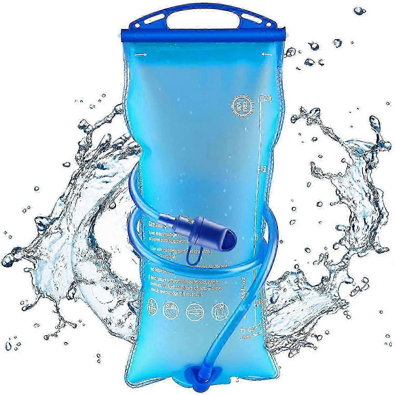 ポータブル 2L 水袋、スポーツ水分補給リザーバー、折りたたみ式水袋キャニスター