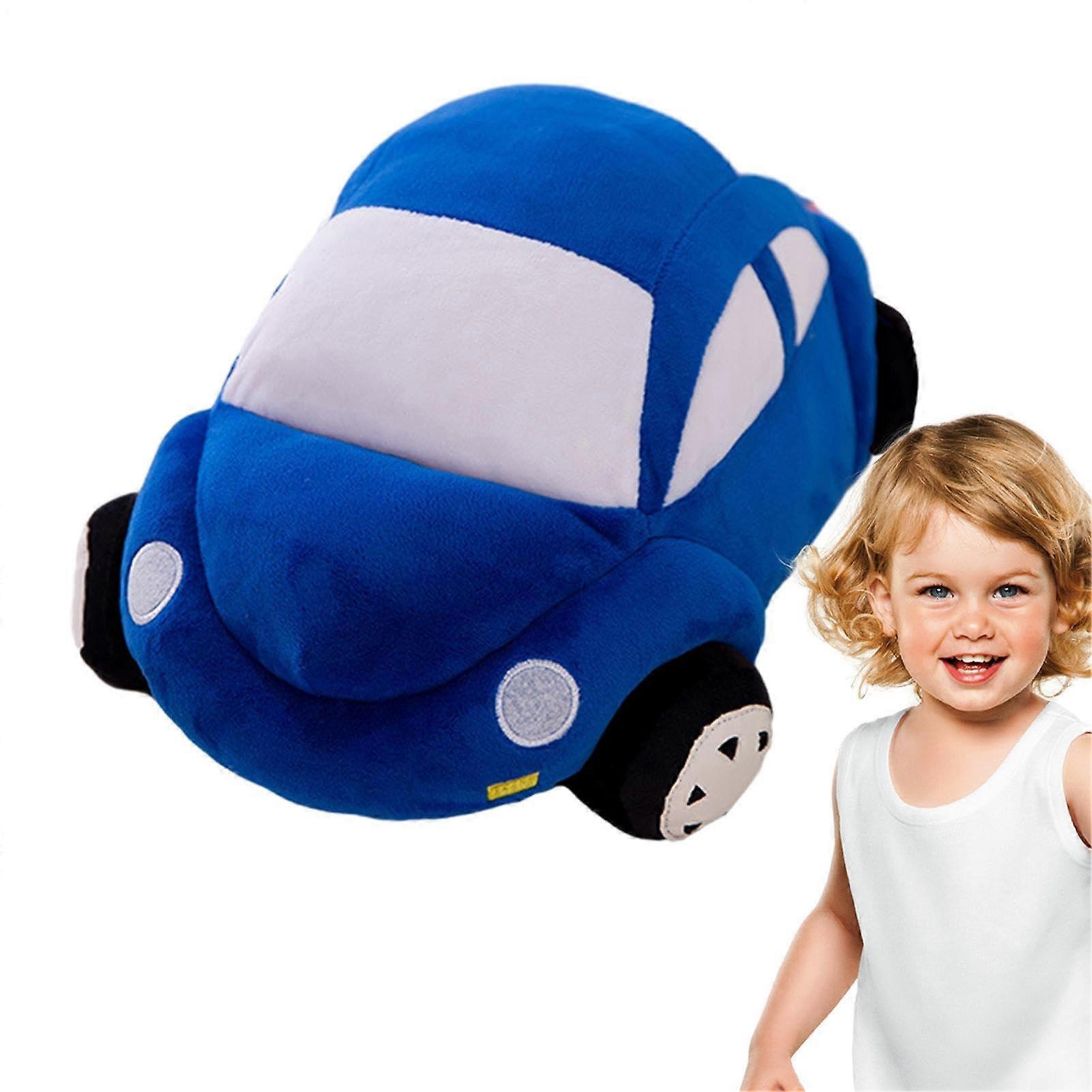 Plush Car Plush Toy Cartoon Plush Car Simulation Doll Versatile Decoration Tool for Sofa Bedroom Living Room Playroom Blue