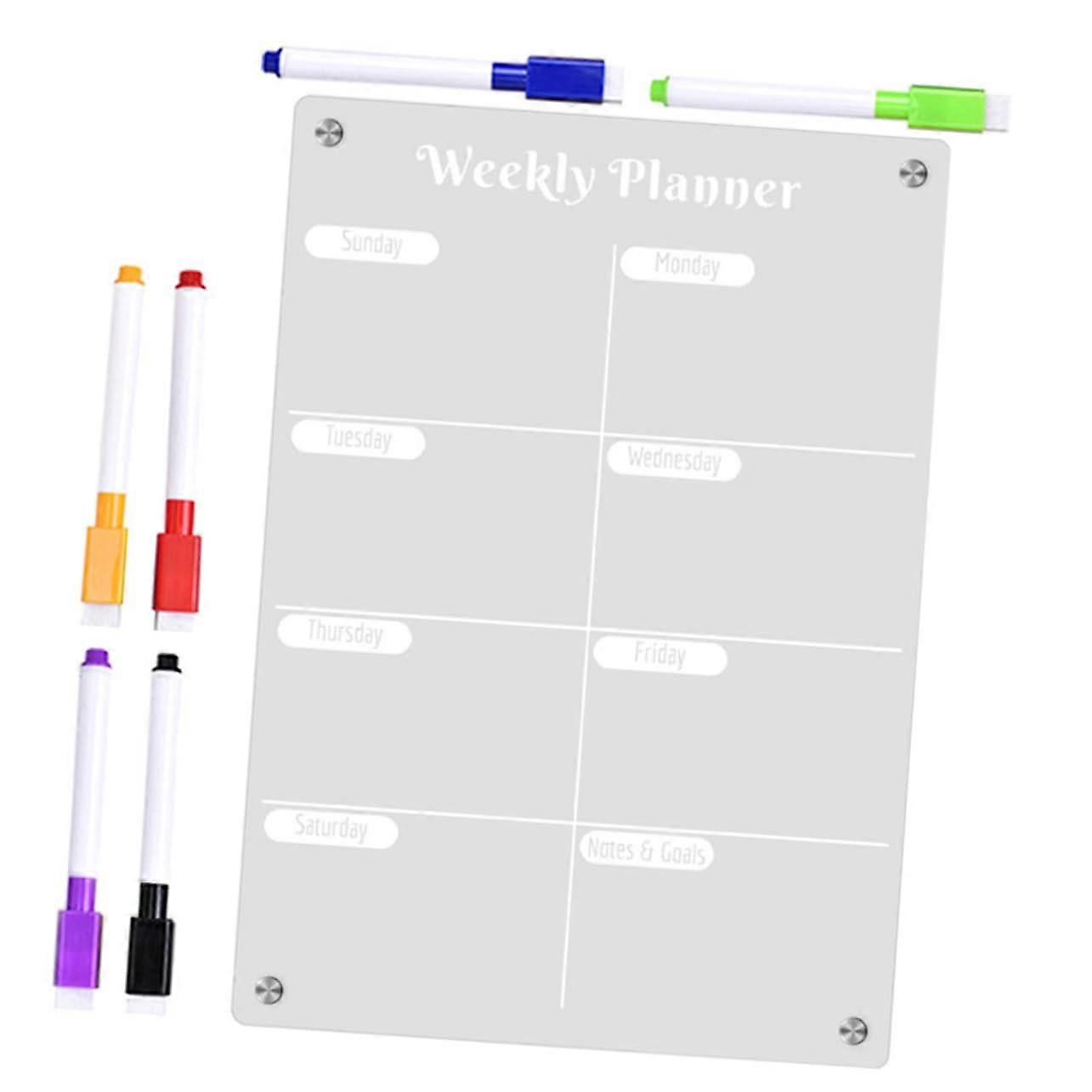 1Satz Magnetic Refrigerator Board for Daily Planning, Writable and Erasable Whiteboard with Markers for Office and Classroom Use