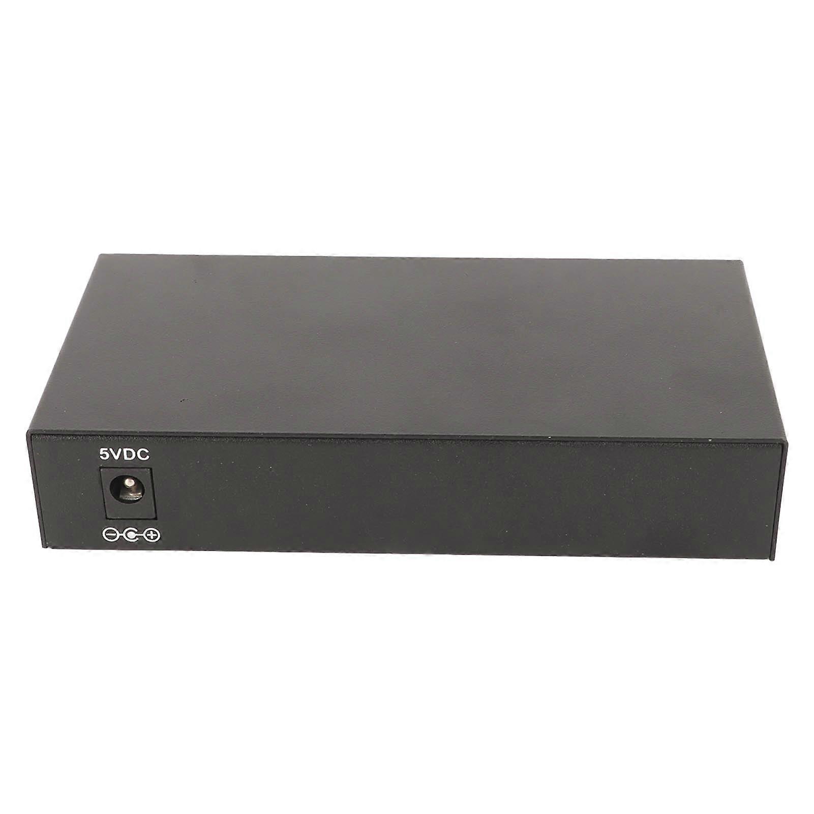 SFP Fiber Switch 6 Ports 10 100 1000M Self Adaptive LED Indicator Ethernet Optical Switch for Office Network 100‑240V US Plug