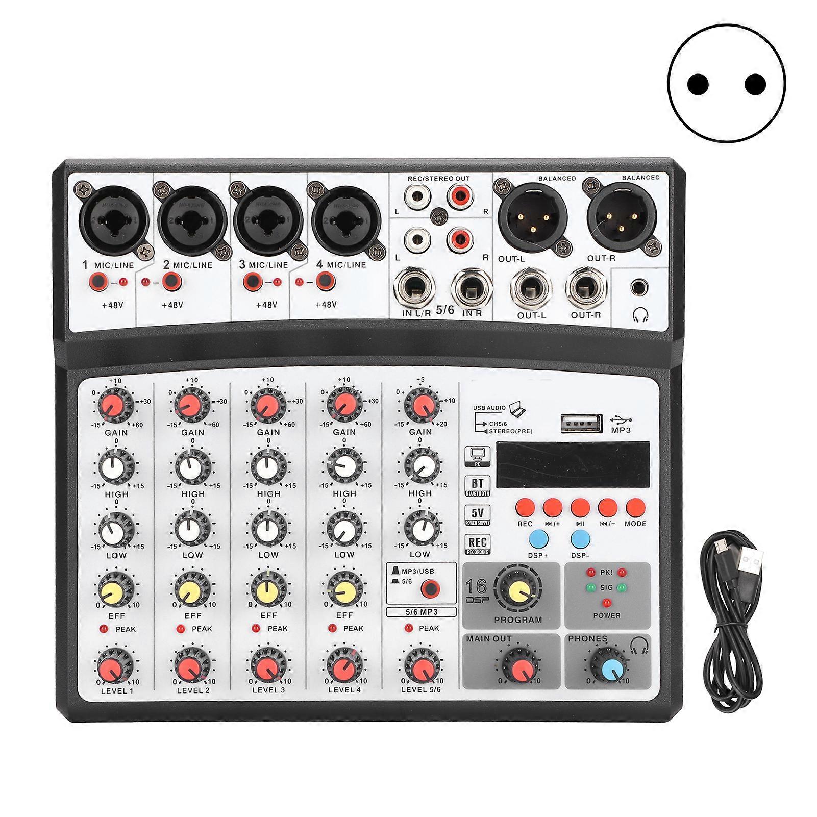 6 Channel o Mixer Professional Digital Mixing Console for Live Broadcast Karaoke and Stereo Recording
