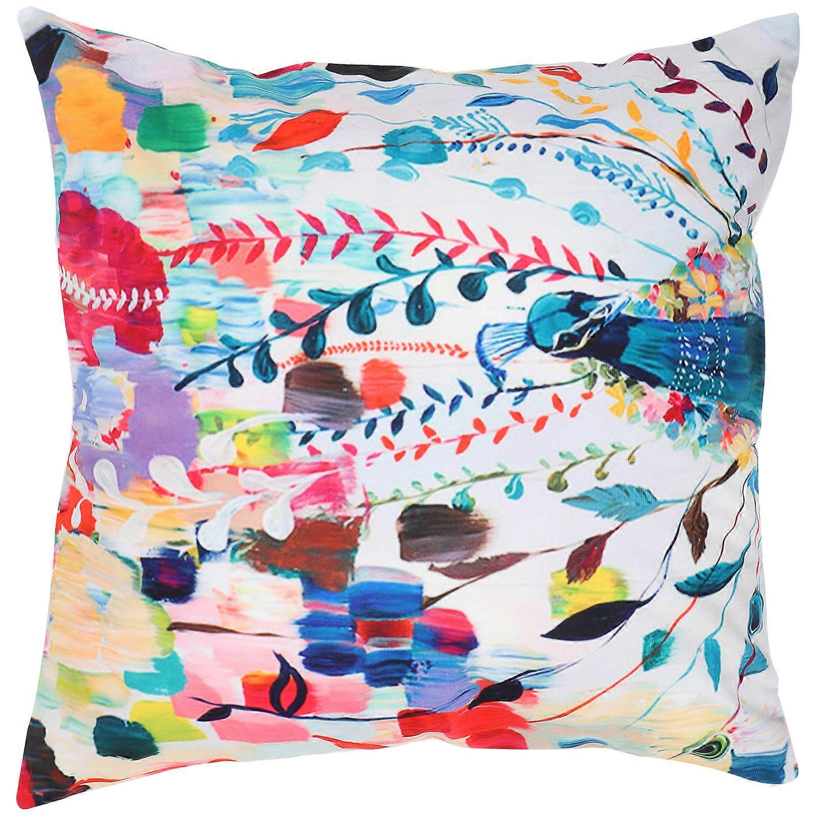 Printed Pillow Covers Decorative Pillows Case Nap Time Multi 45X45X0.10cm Washable 1Set