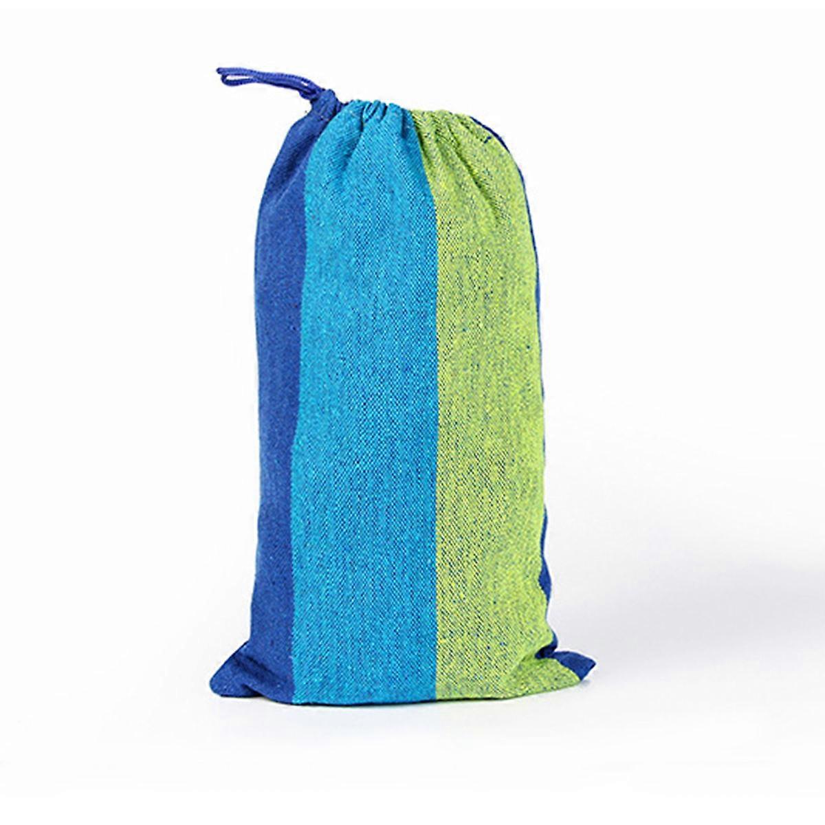 Camping Hamock Lightweight Multi-functional Portable Canvas Stripe Swing for Outdoor Camping 280x80cm Blue 1Pack
