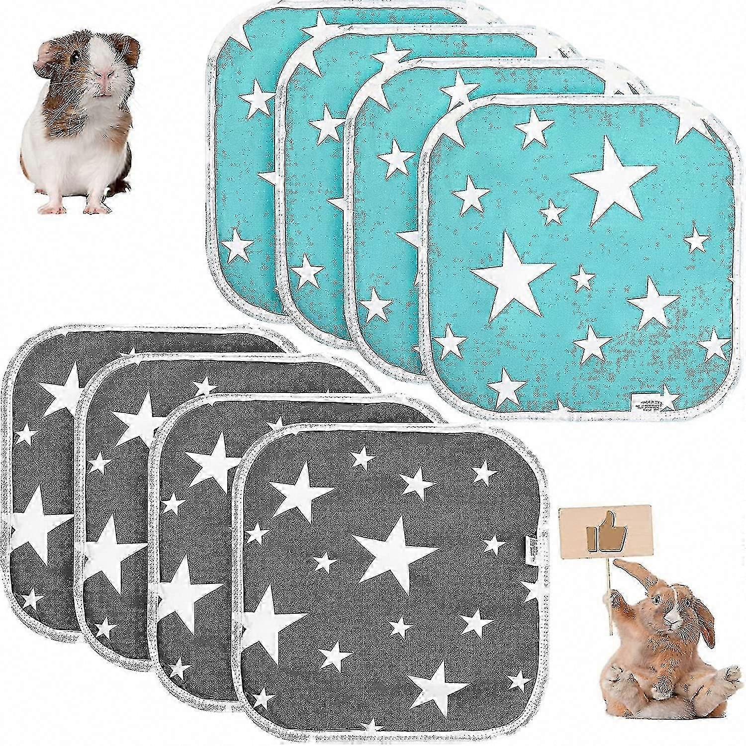 8 Washable Guinea Pig Cage Mats - ハムスターとペットのための再利用可能な小動物のおしっこパッド