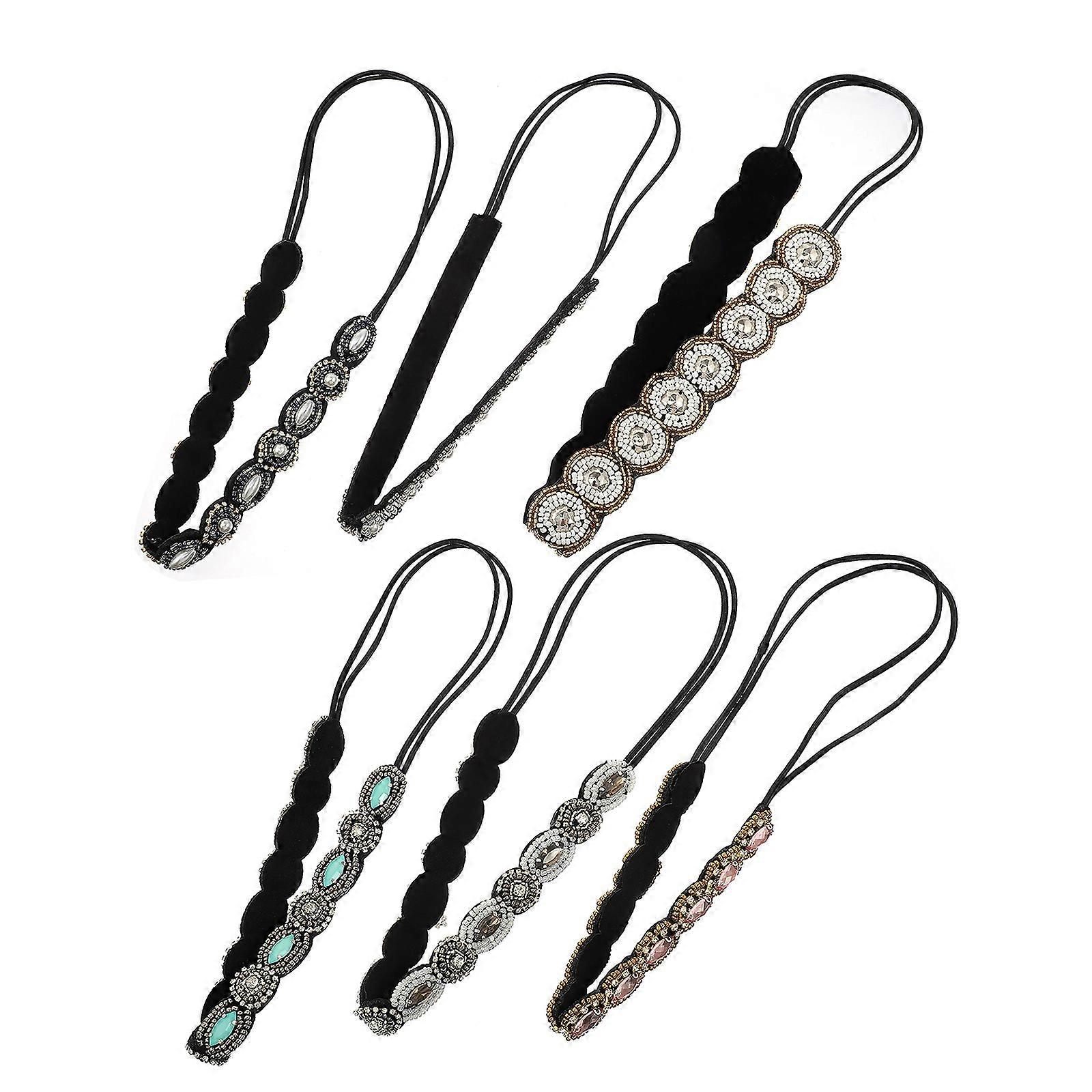 Here's a polished and professional product description for your **6pcs Rhinestone Elastic Headbands**:
✨ **6 Pack Rhinestone Elastic Headbands