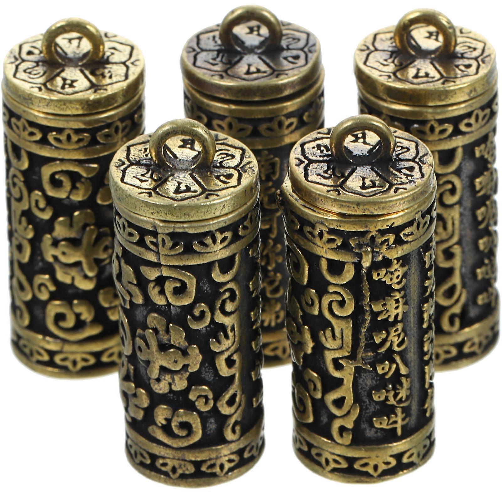 Retro Style Keychain Adornment Brass Small Ornaments For Mother's Day 5Pcs