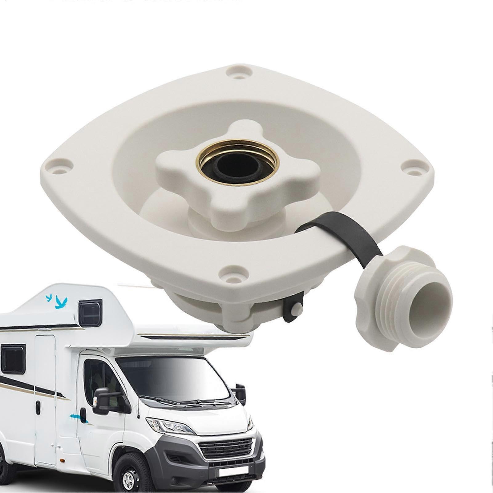 RV Water Inlet Connector Replacement Valve with Cover, White Water Hose Inlet for RVs and Camping Cars