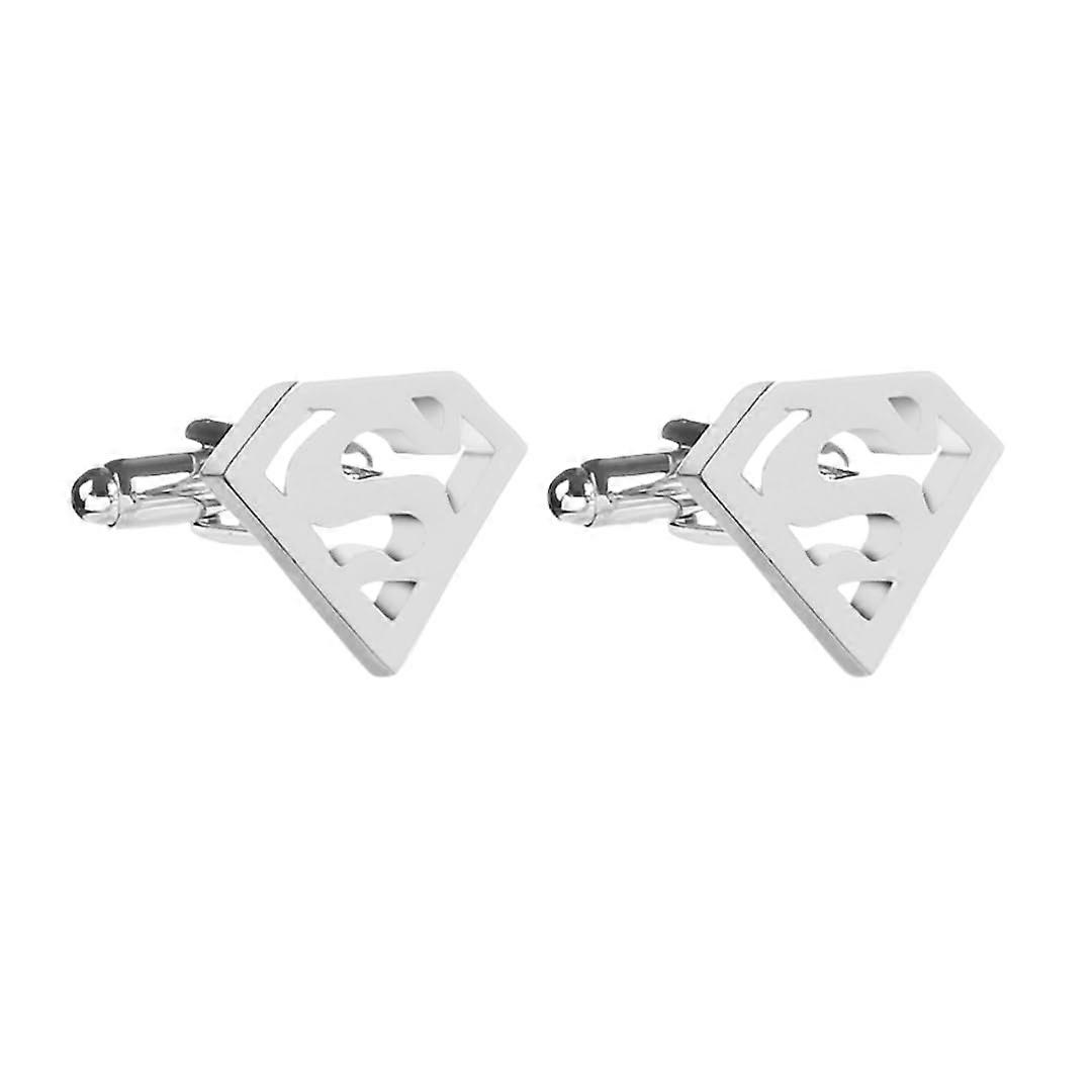 Superman Cufflinks for Men 1 Pair, CutOut Superman Cufflinks for Men with French Cuff Shirts