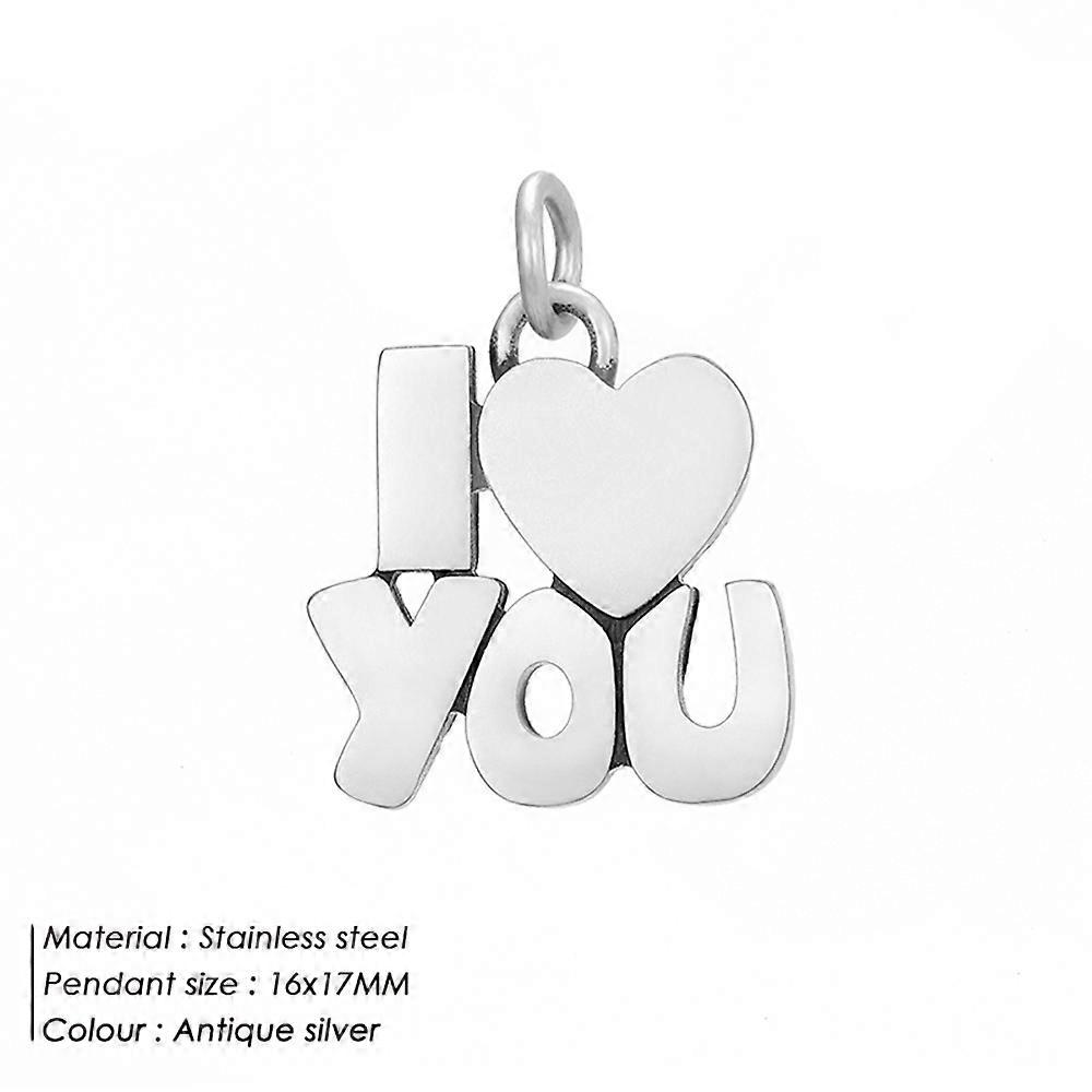 Engraved Initial Pendant Necklace - Stainless Steel Letter Charm