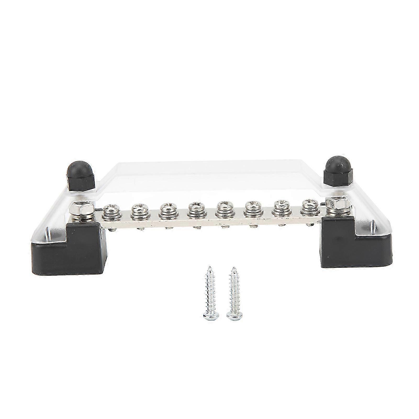 48V 150A Battery Power Distribution Block Bus Bar with Cover M6 Studs M4 Terminal Screws for Cars RVs Boats 8 Way