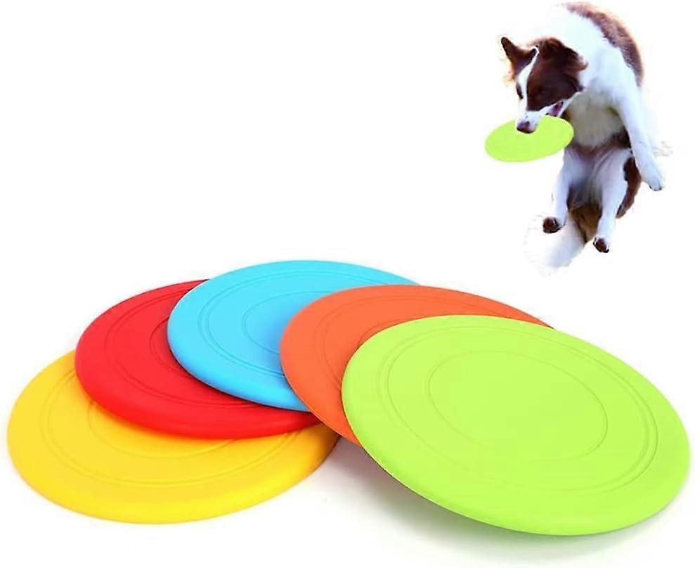 Dog Flying Disc 5 Pack, Lightweight Floating Saucer For Small And Medium Dogs, Fast Response Interactive Toy